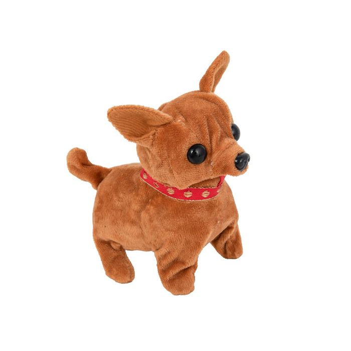 Chihuahua Puppy Dog Walking, Moving, Sounding, Tail Curling Plush Baby Toy  Mini Cat (Color May Vary)